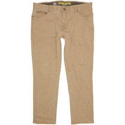 Lee Men Brown Tapered Regular Chino Stretch Trousers W38 L30