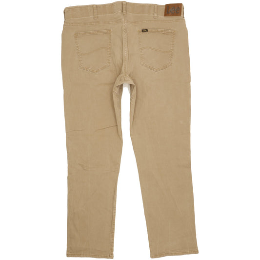 Lee Men Brown Tapered Regular Chino Stretch Trousers W38 L30