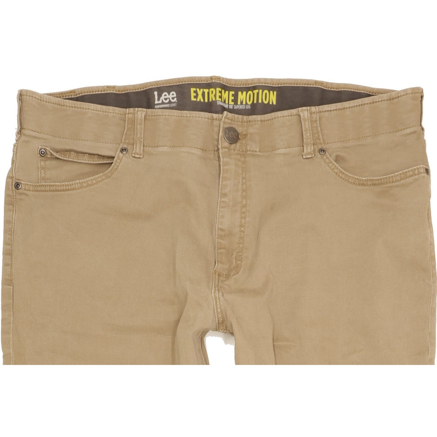 Lee Men Brown Tapered Regular Chino Stretch Trousers W38 L30
