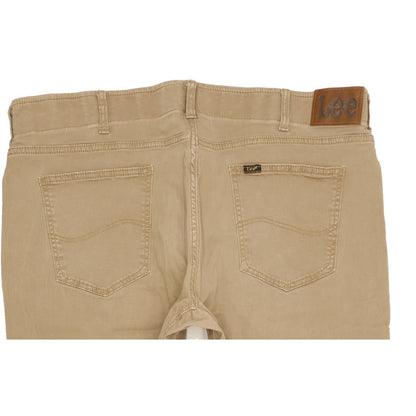 Lee Men Brown Tapered Regular Chino Stretch Trousers W38 L30