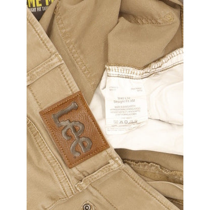 Lee Men Brown Tapered Regular Chino Stretch Trousers W38 L30