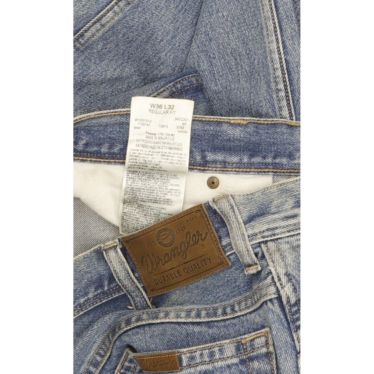 Wrangler Durable Quality Men Blue Straight Regular Jeans W36 L32