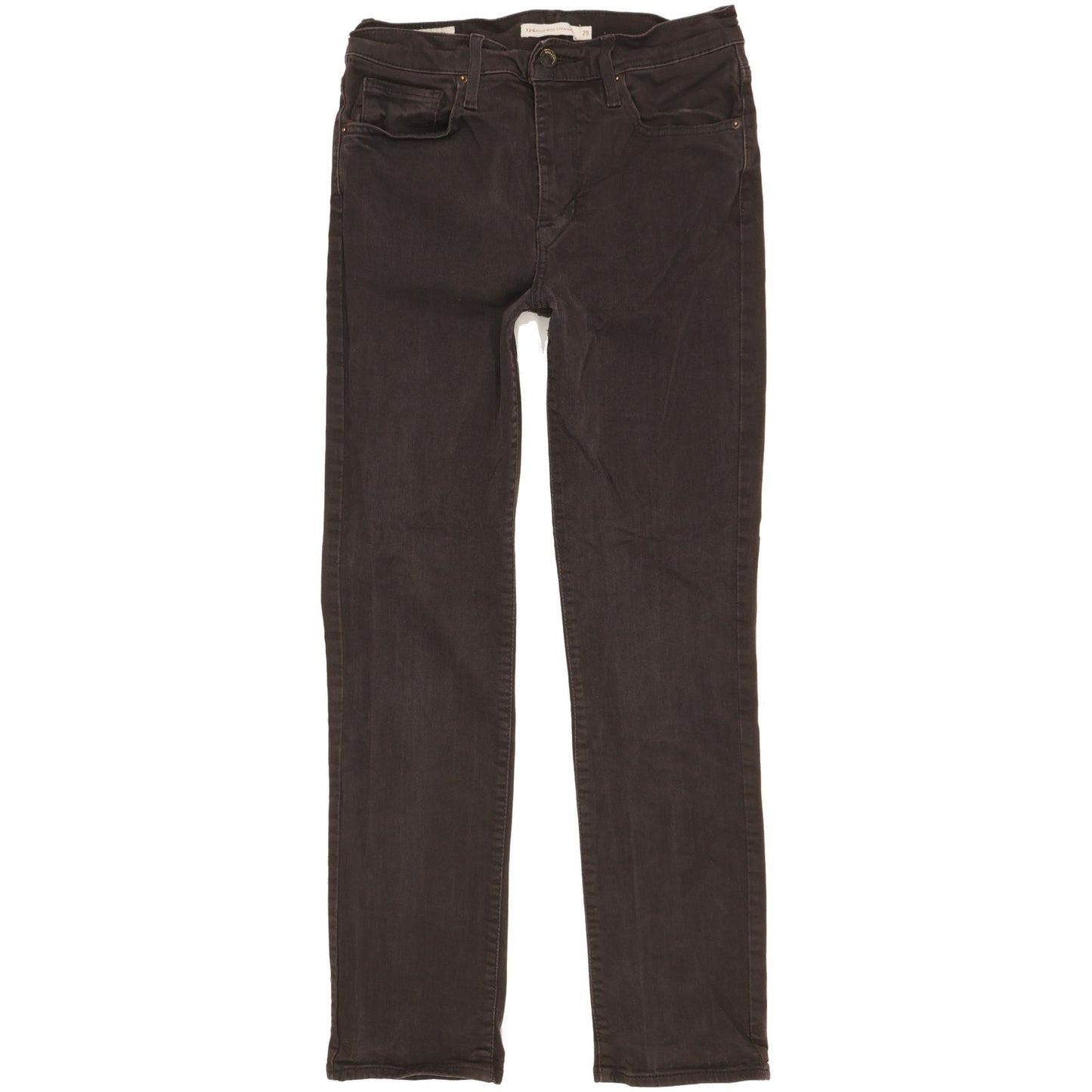 Levi's 724 Women Black Straight Slim Stretch Jeans W29 L28