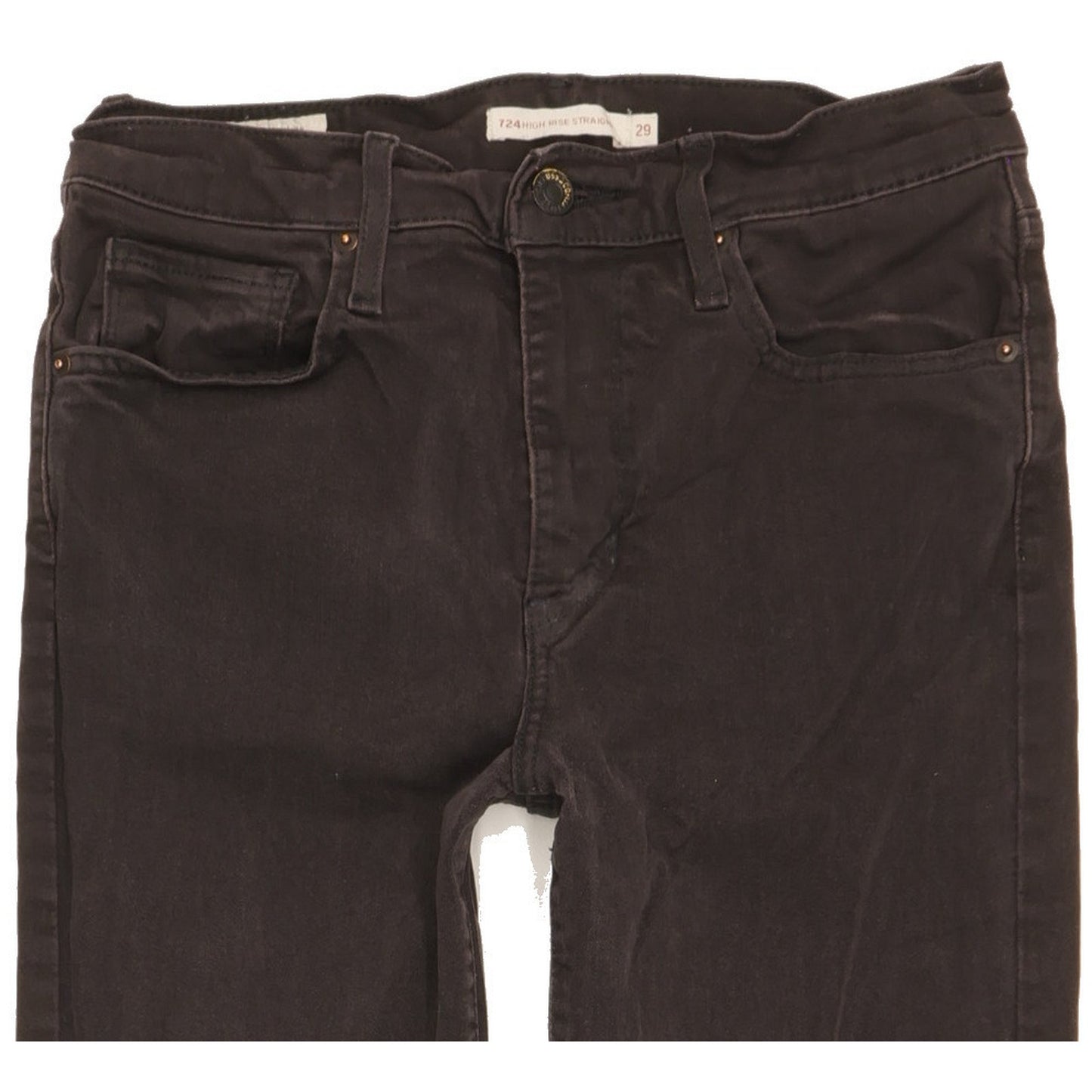 Levi's 724 Women Black Straight Slim Stretch Jeans W29 L28