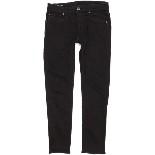 G-Star 3301 Men Black Straight Slim Stretch Jeans W32 L31