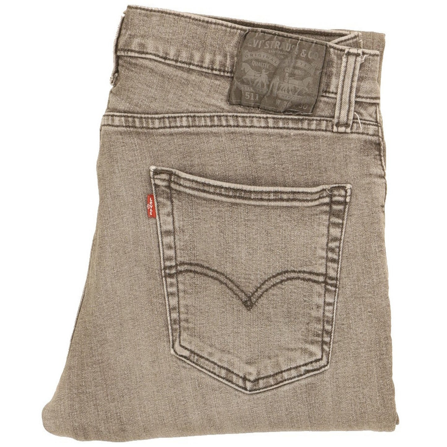 Levi's 511 Men Grey Straight Slim Stretch Jeans W36 L29
