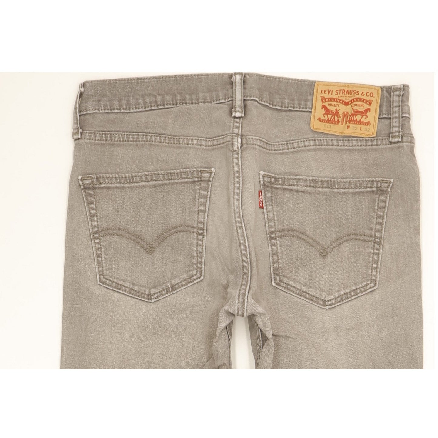 Levi's 511 Men Grey Straight Slim Stretch Jeans W32 L31