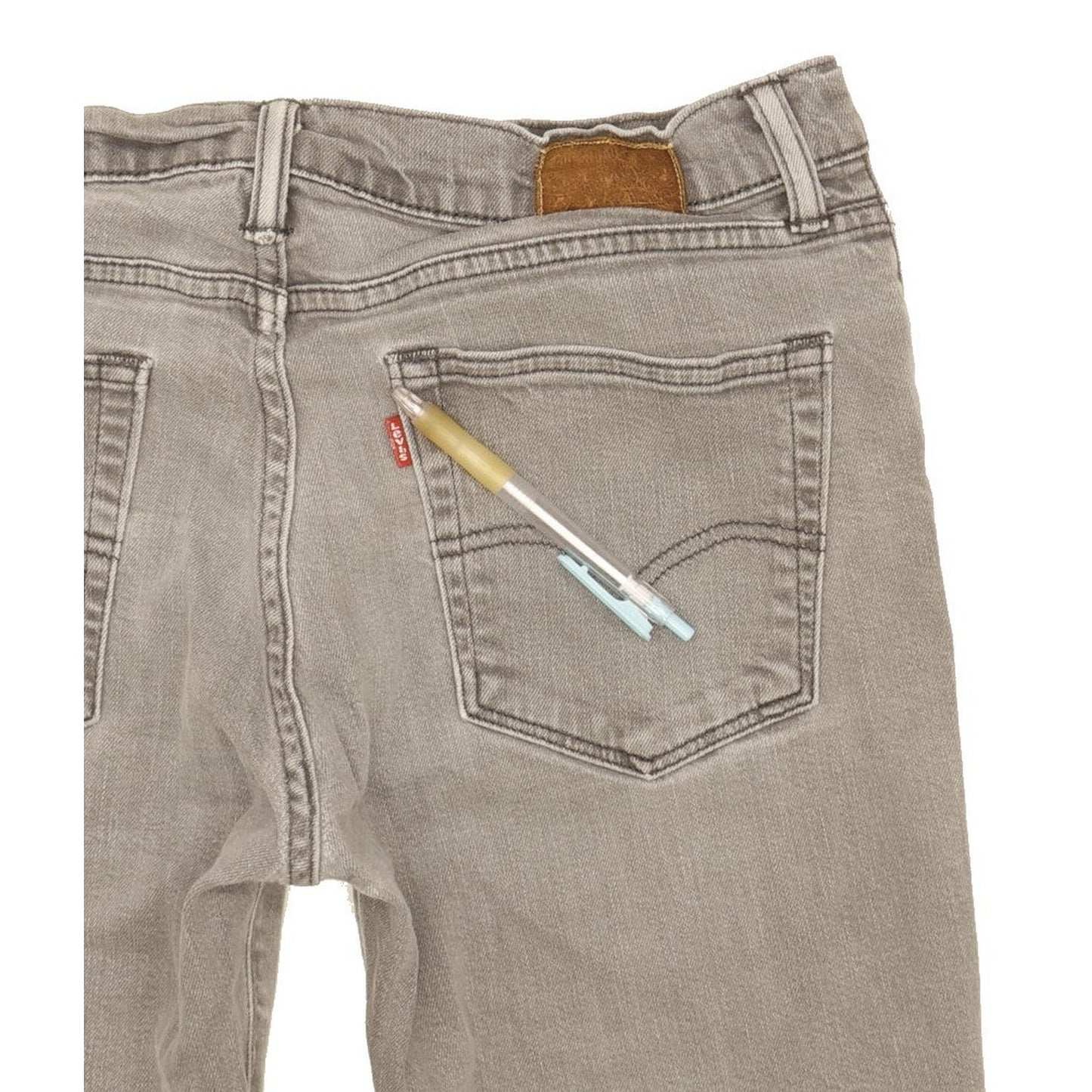 Levi's 511 Men Grey Straight Slim Stretch Jeans W35 L29