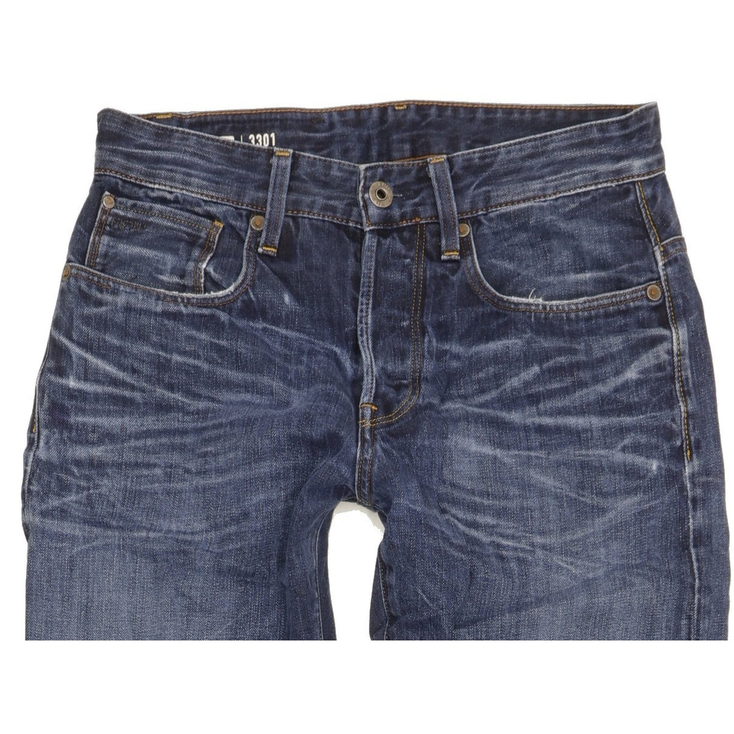 G-Star 3301 Men Blue Straight Loose Jeans W29 L29