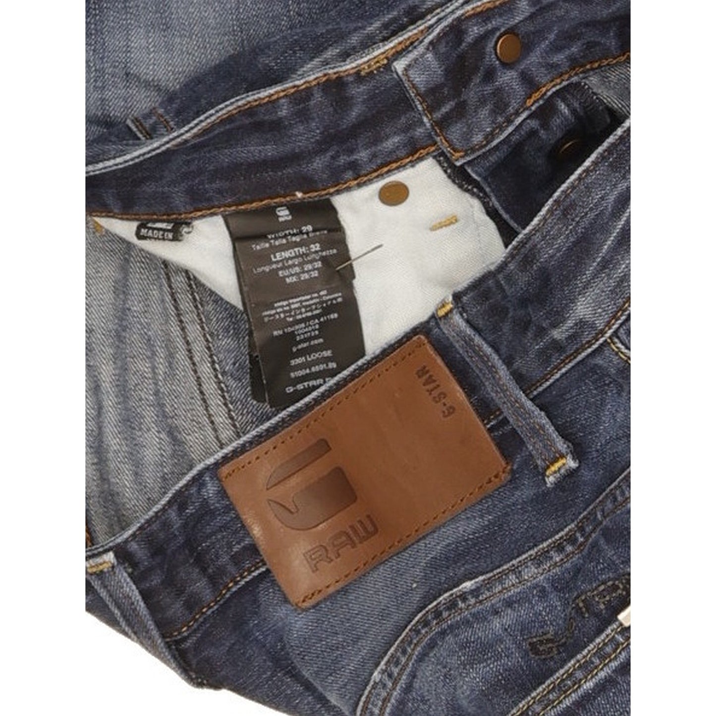 G-Star 3301 Men Blue Straight Loose Jeans W29 L29
