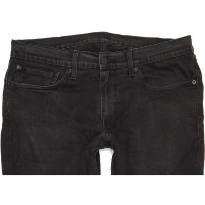 Levi's Men Black Straight Slim Stretch Jeans W34 L29