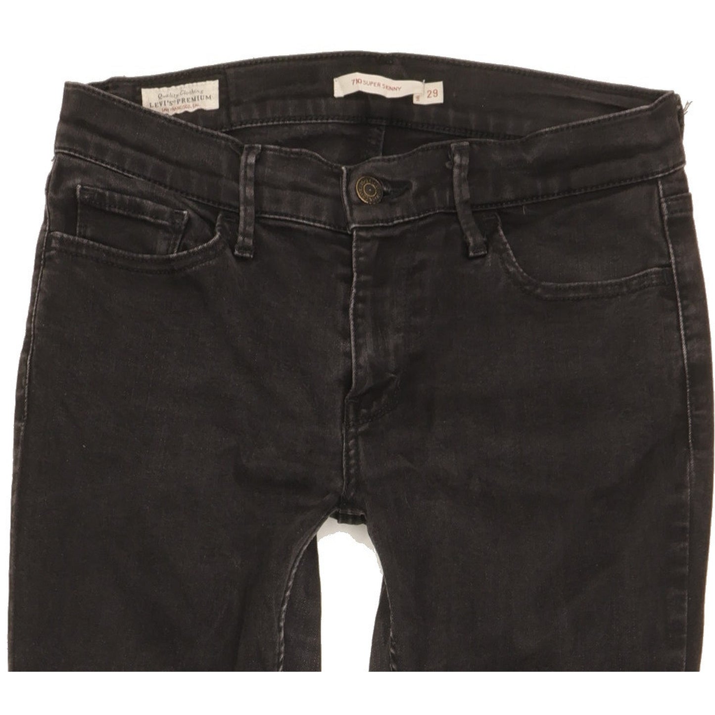 Levi's 710 Super Women Black Skinny Slim Stretch Jeans W29 L29