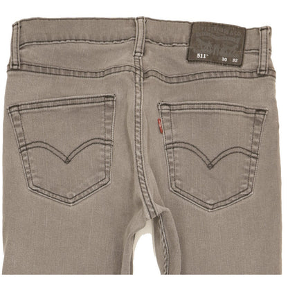 Levi's 511 Men Grey Straight Slim Stretch Jeans W30 L31