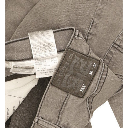 Levi's 511 Men Grey Straight Slim Stretch Jeans W30 L31