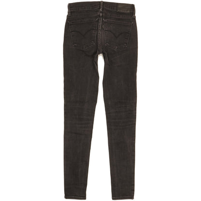 Levi's 710 Super Women Black Skinny Slim Stretch Jeans W25 L28