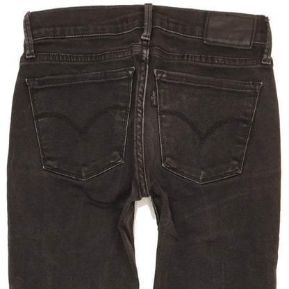 Levi's 710 Super Women Black Skinny Slim Stretch Jeans W25 L28