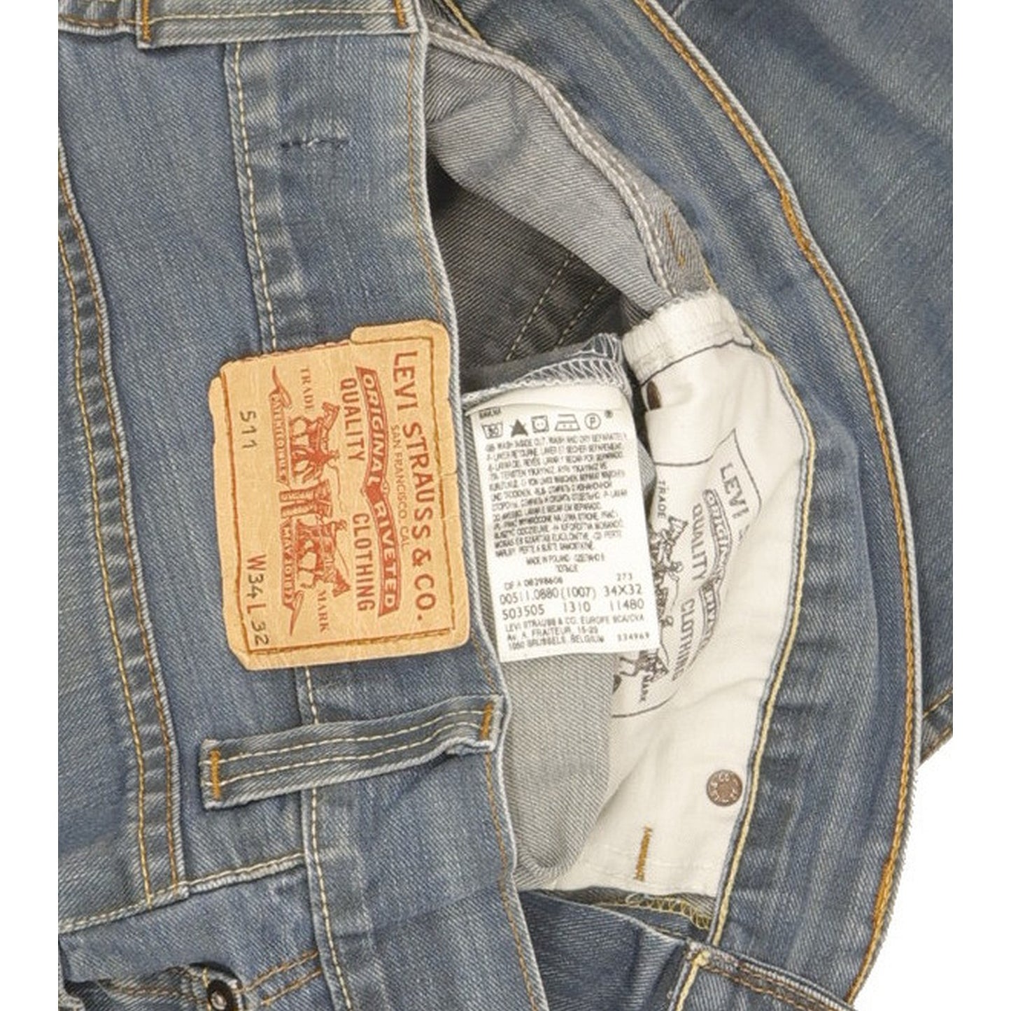 Levi's 511 Men Blue Straight Slim Jeans W34 L30
