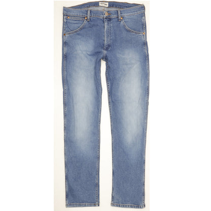 Wrangler Men Blue Straight Slim Stretch Jeans W34 L32