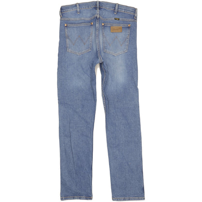 Wrangler Men Blue Straight Slim Stretch Jeans W34 L32