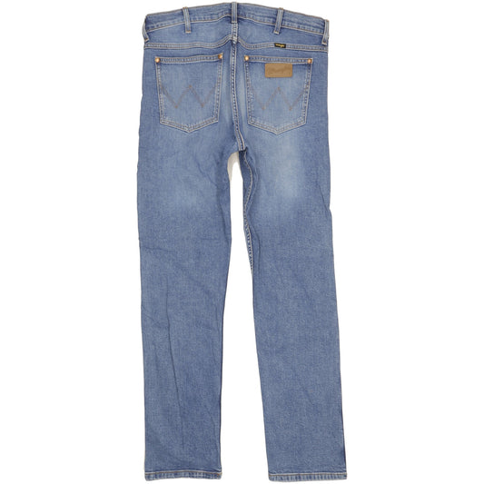 Wrangler Men Blue Straight Slim Stretch Jeans W34 L32