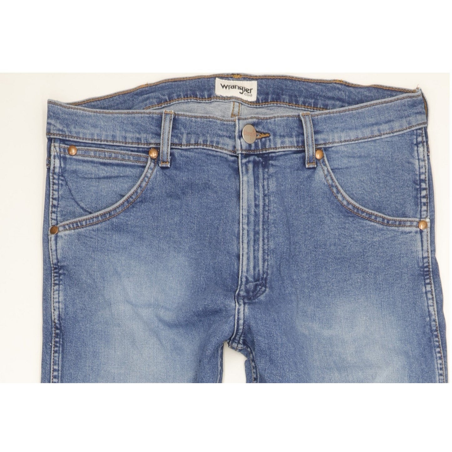Wrangler Men Blue Straight Slim Stretch Jeans W34 L32