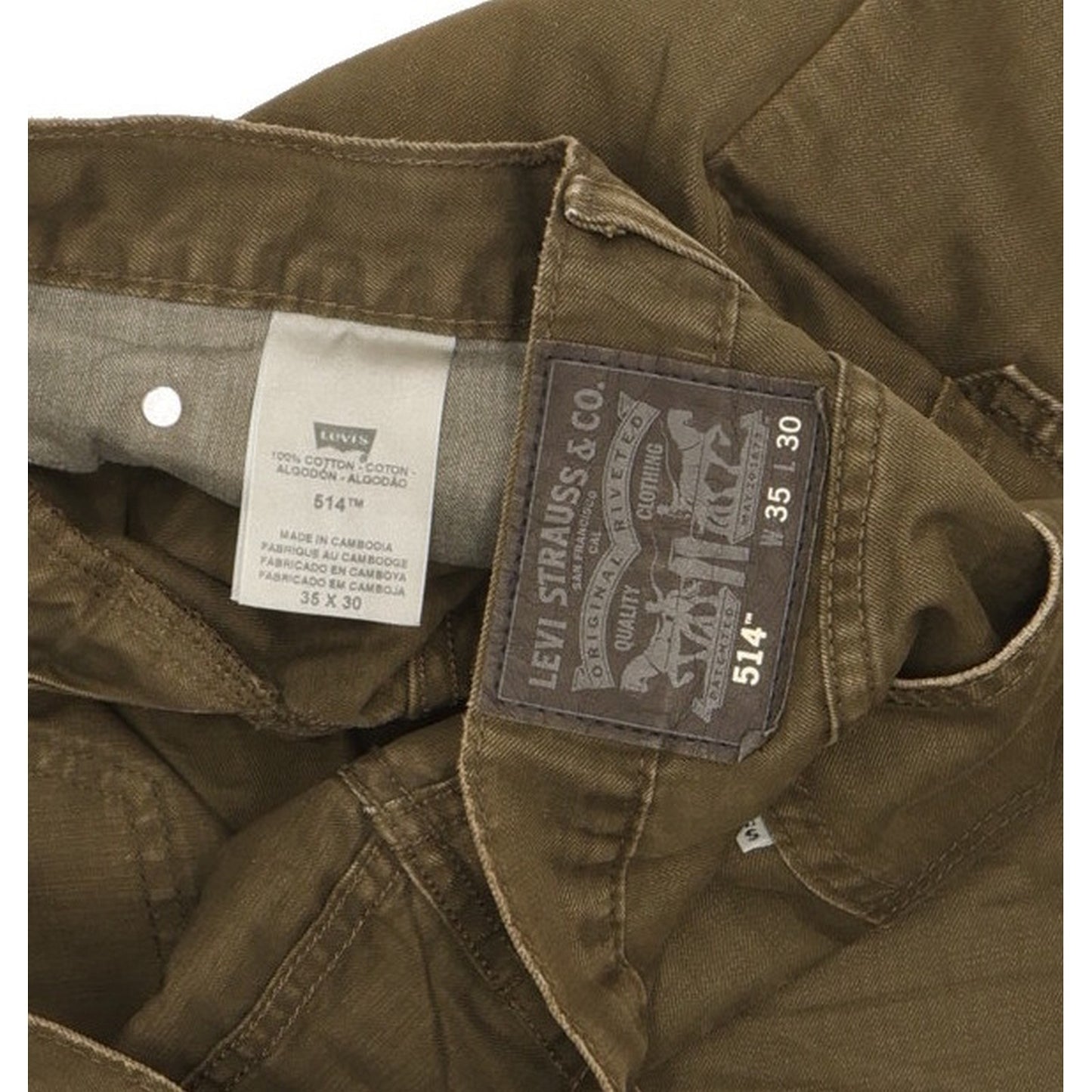 Levi's 514 Men Green Straight Slim Jeans W35 L30