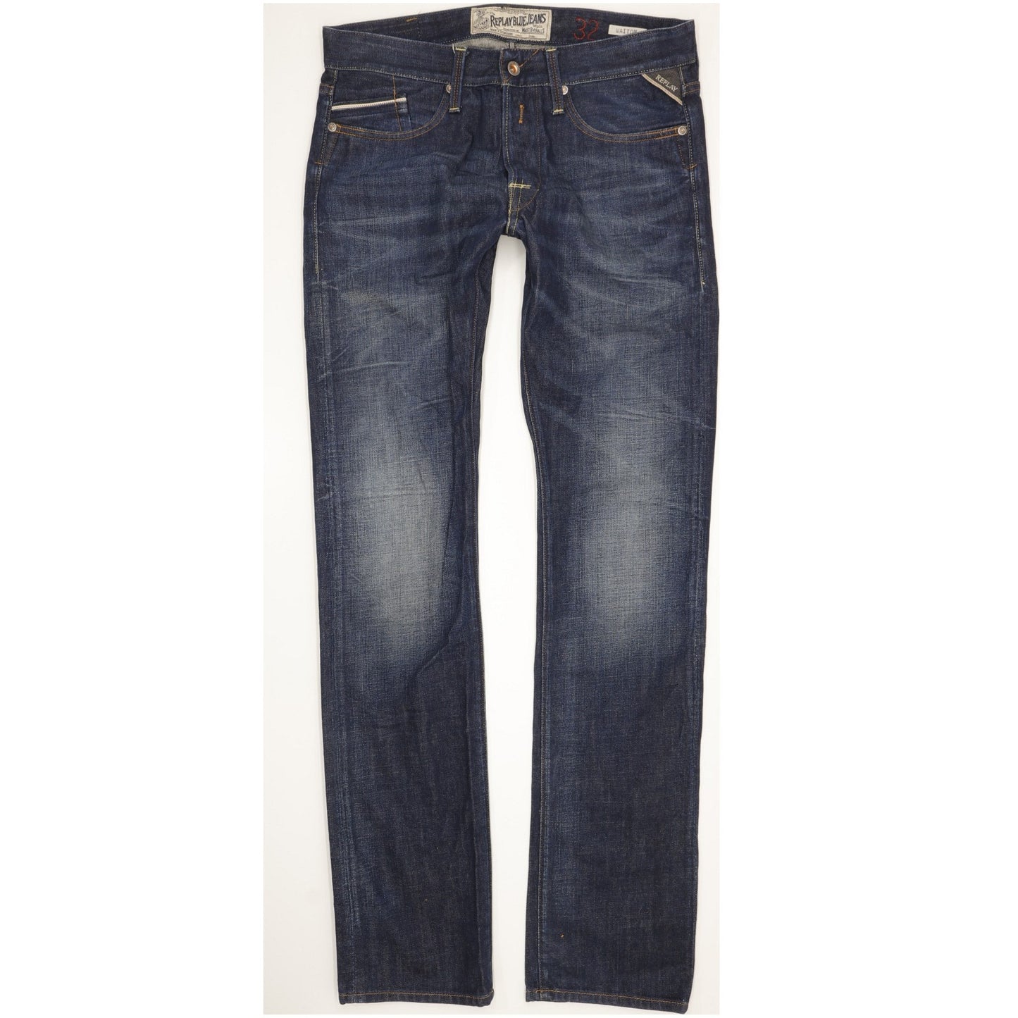 Replay Waitom Men Blue Straight Regular Jeans W32 L36