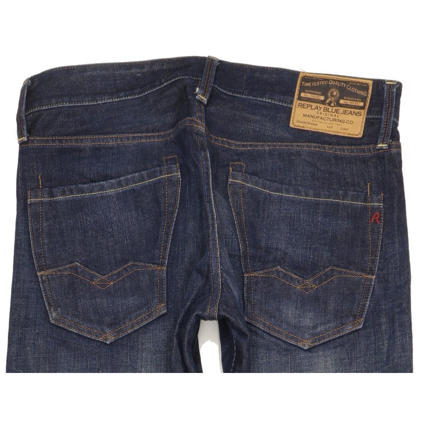 Replay Waitom Men Blue Straight Regular Jeans W32 L36
