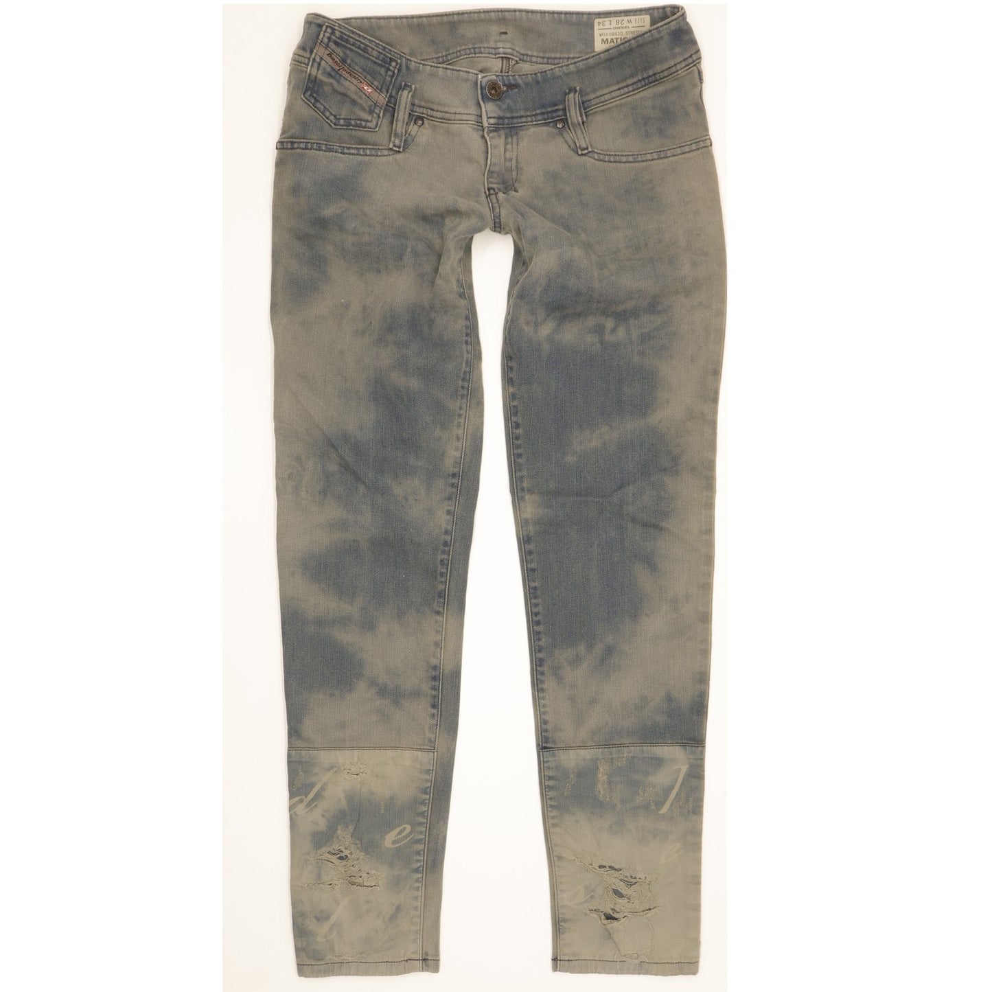 Diesel Matic Ankle Men Blue Tapered Slim Stretch Jeans W28 L34