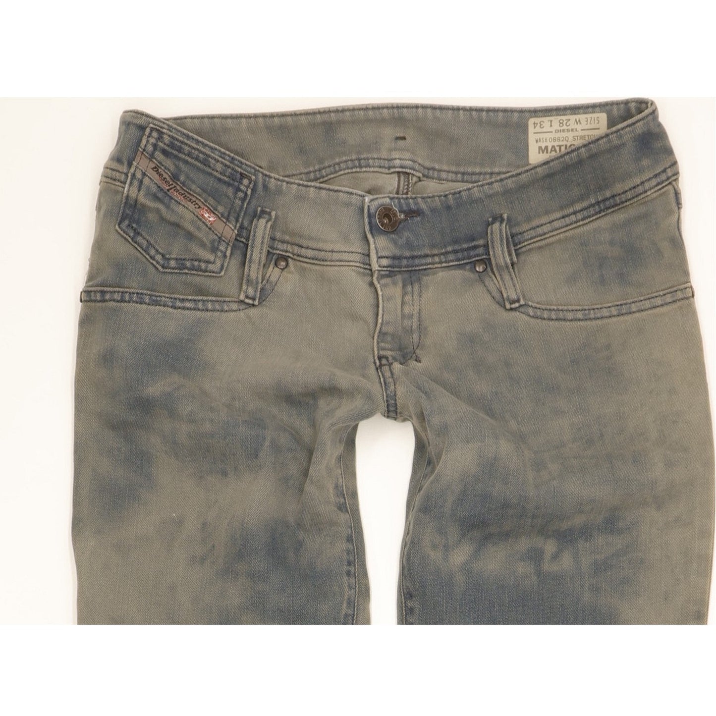 Diesel Matic Ankle Men Blue Tapered Slim Stretch Jeans W28 L34