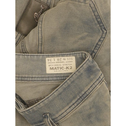 Diesel Matic Ankle Men Blue Tapered Slim Stretch Jeans W28 L34