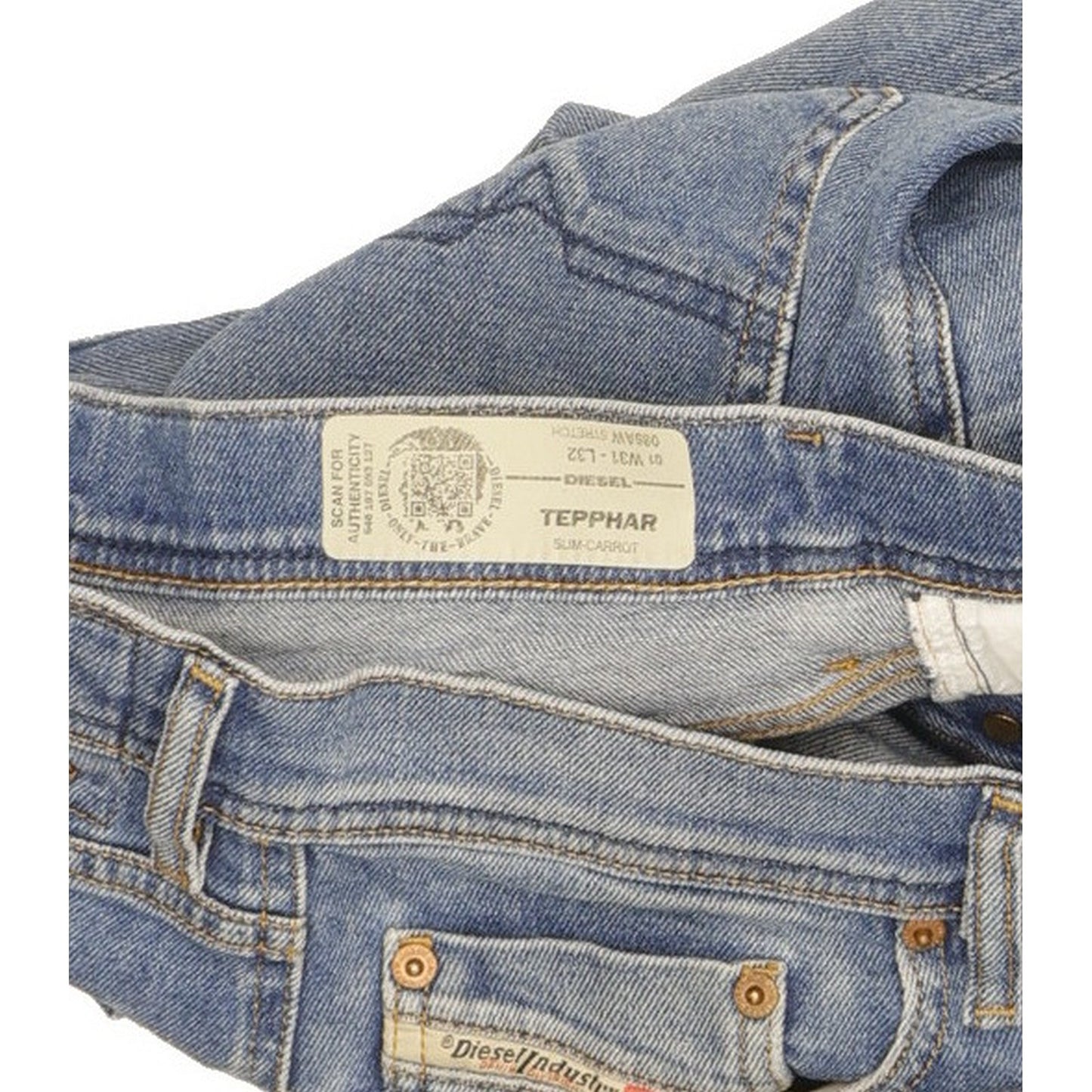 Diesel Tepphar Men Blue Tapered Slim Stretch Jeans W31 L32