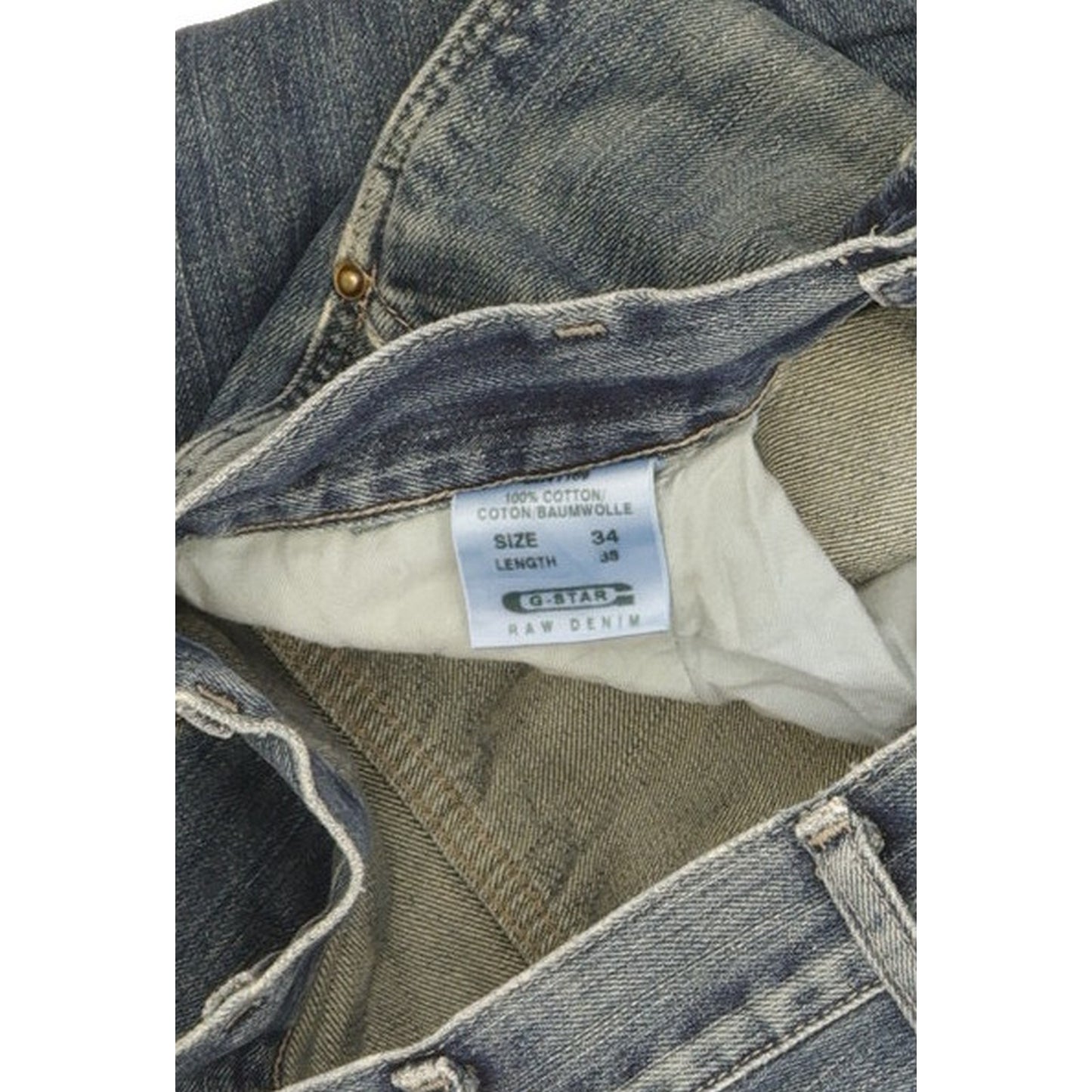 G-Star Elwood Men Blue Straight Regular Jeans W34 L35