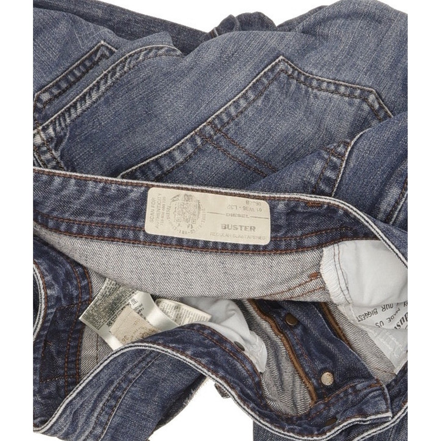 Diesel Buster Men Blue Tapered Slim Jeans W36 L30