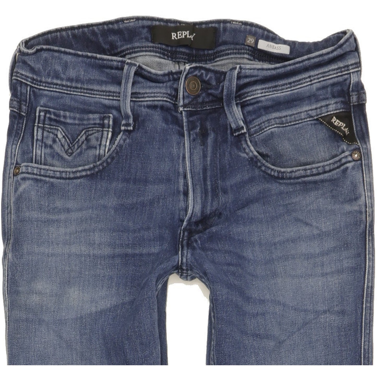 Replay Anbass Men Blue Skinny Slim Stretch Jeans W29 L31