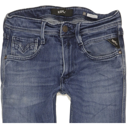 Replay Anbass Men Blue Skinny Slim Stretch Jeans W29 L31