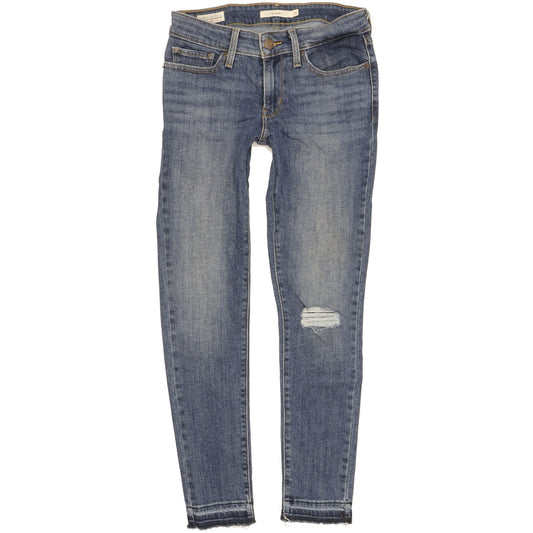 Levi's 711 Women Blue Skinny Slim Stretch Jeans W25 L28