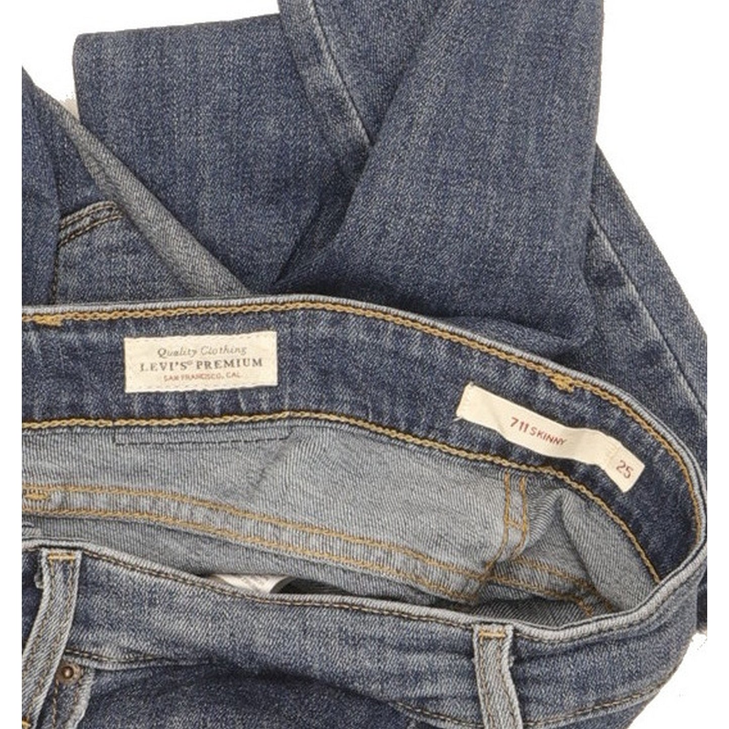 Levi's 711 Women Blue Skinny Slim Stretch Jeans W25 L28
