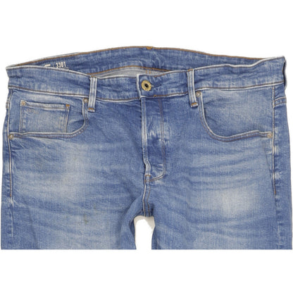 G-Star 3301 Men Blue Straight Regular Stretch Jeans W36 L30