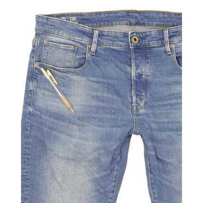G-Star 3301 Men Blue Straight Regular Stretch Jeans W36 L30