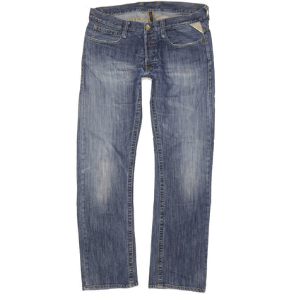 Replay Men Blue Straight Regular Jeans W34 L34