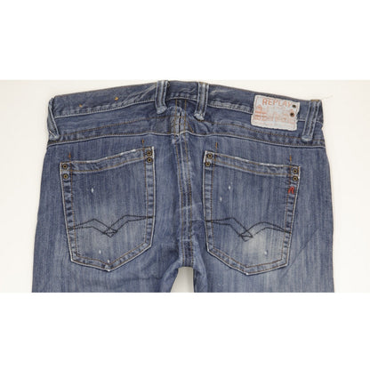 Replay Men Blue Straight Regular Jeans W34 L34
