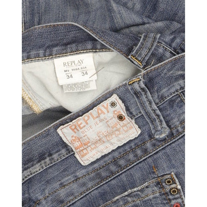 Replay Men Blue Straight Regular Jeans W34 L34