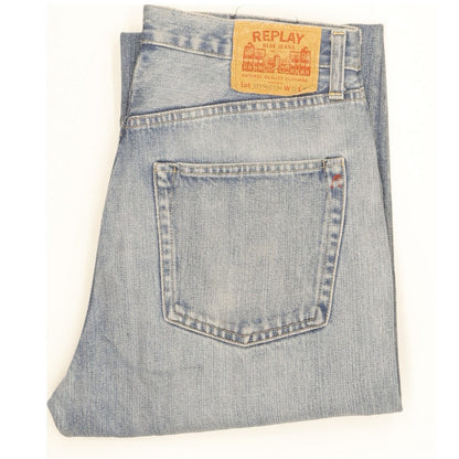 Replay Men Blue Straight Regular Jeans W31 L32