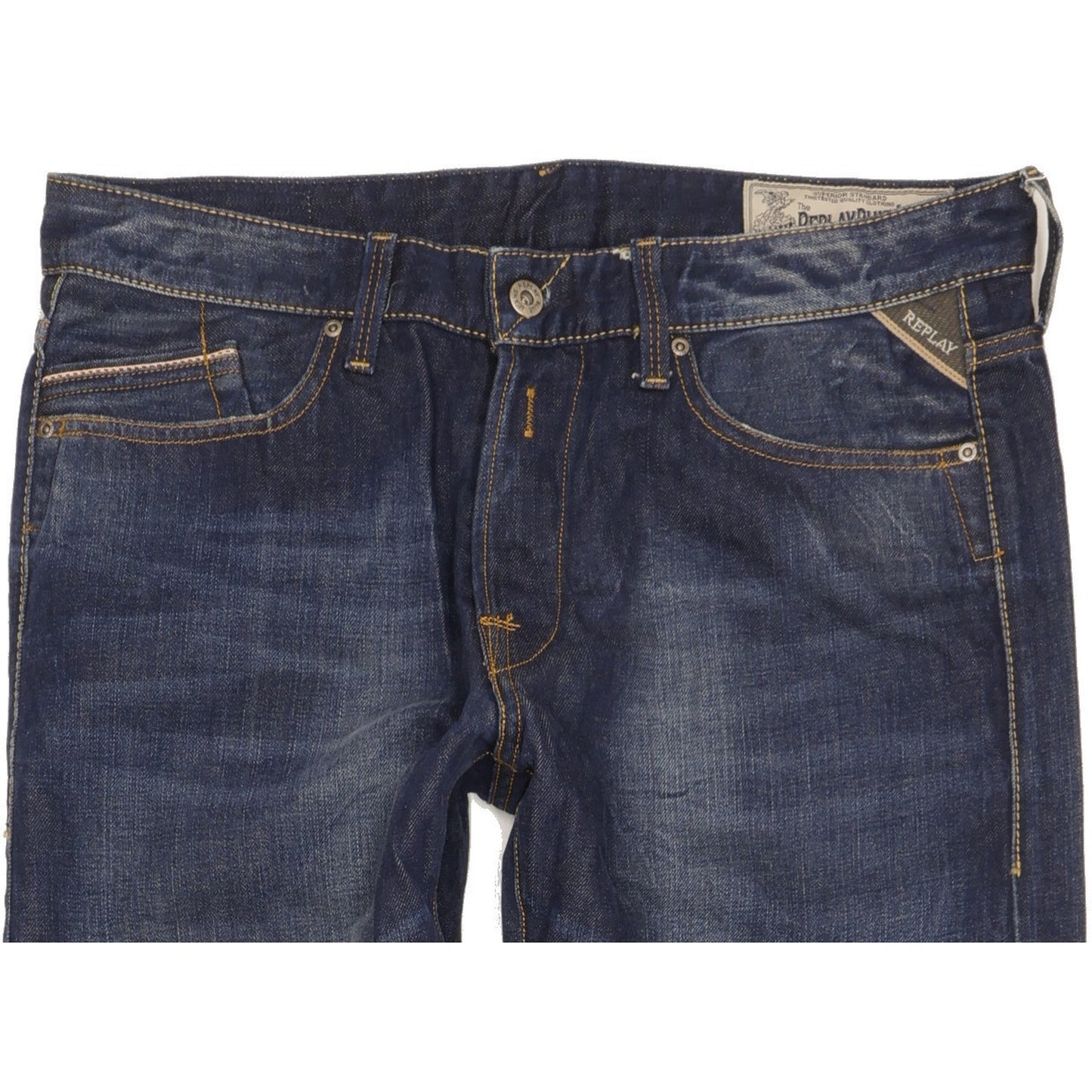 Replay Men Blue Straight Regular Jeans W34 L32