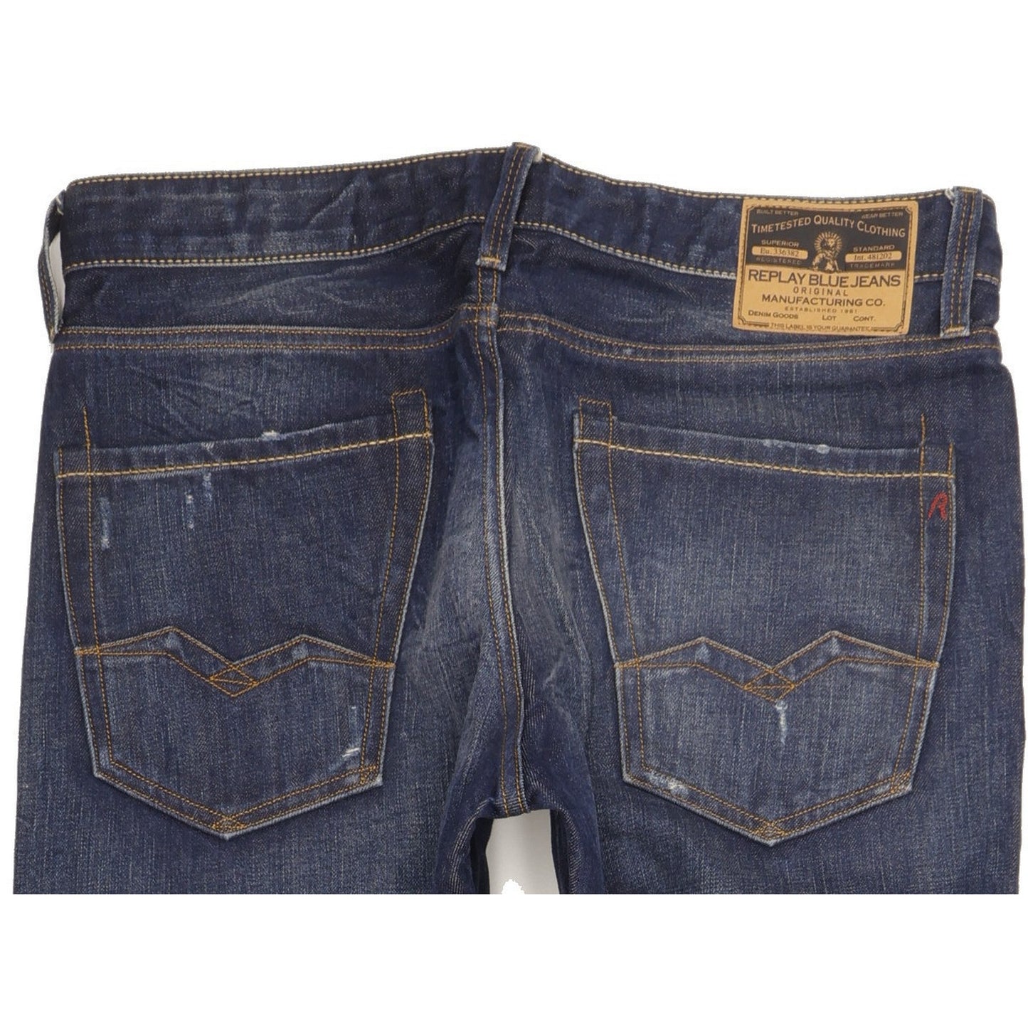 Replay Men Blue Straight Regular Jeans W34 L32