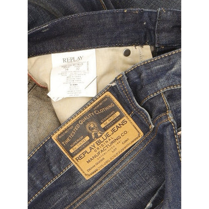 Replay Men Blue Straight Regular Jeans W34 L32