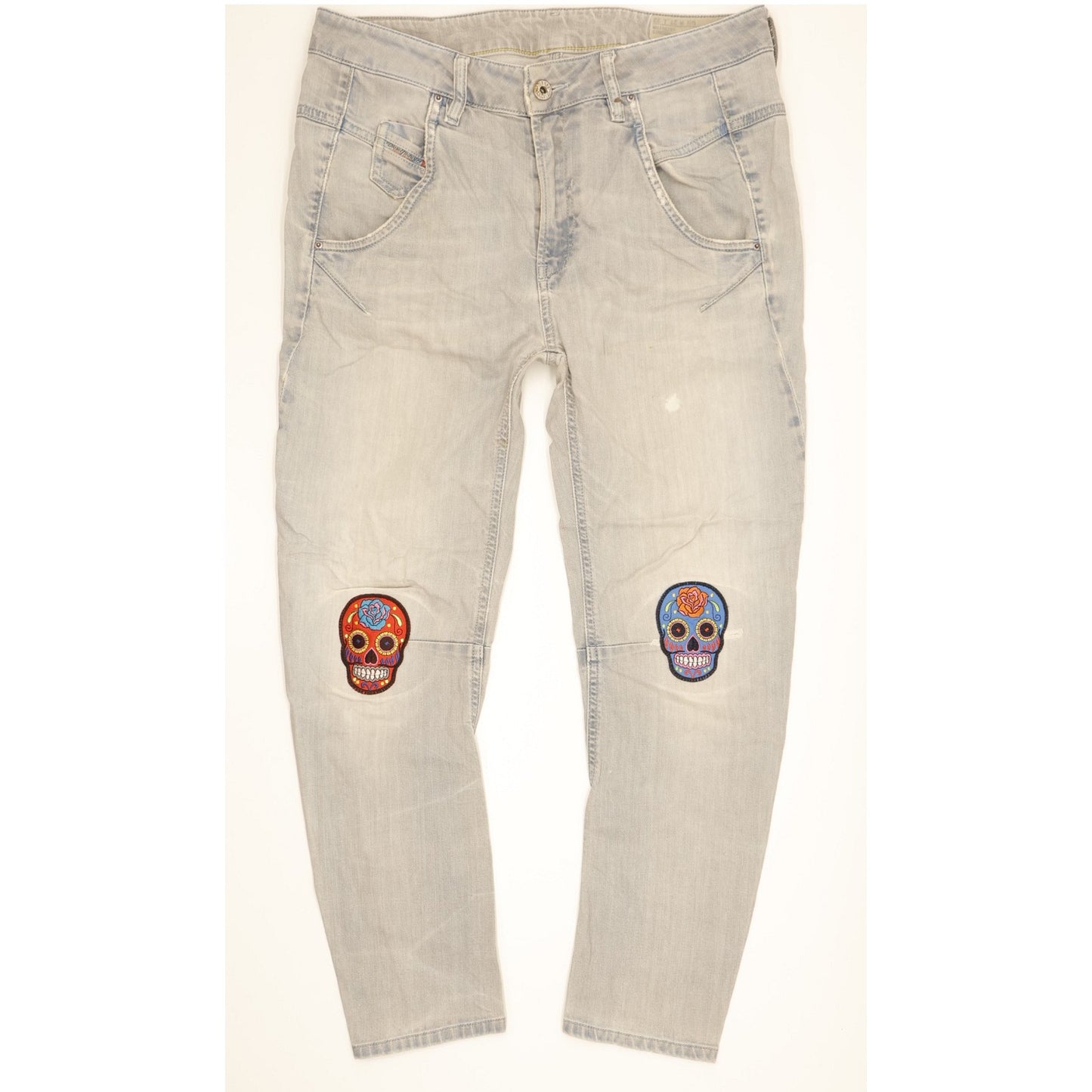 Diesel Fayza Women Blue Tapered Relaxed Boyfriend Stretch Jeans W27 L32