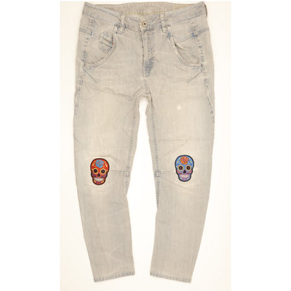 Diesel Fayza Women Blue Tapered Relaxed Boyfriend Stretch Jeans W27 L32