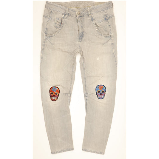 Diesel Fayza Women Blue Tapered Relaxed Boyfriend Stretch Jeans W27 L32